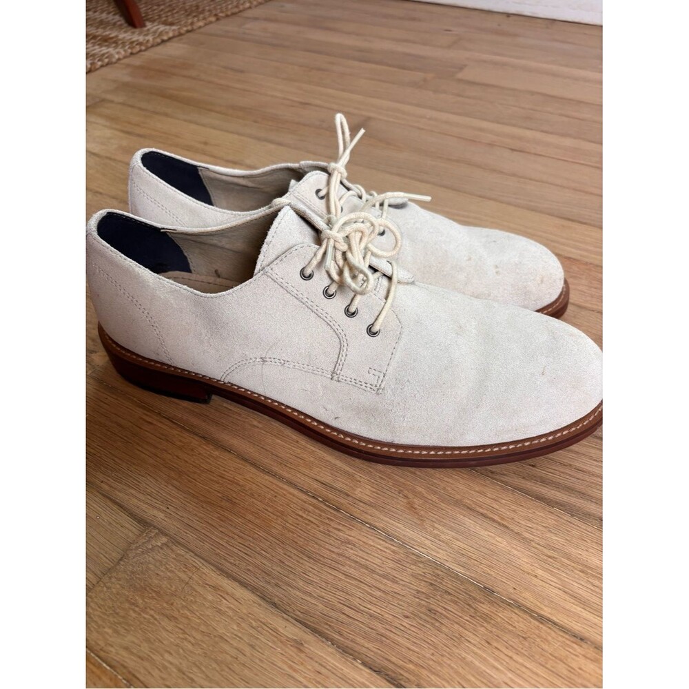 Banana Republic Men’s Suede Derby Shoes Cream Beige Leather Oxfords Size 11.5